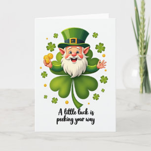 Glücklicher Leprechaun Cartoon Kunstkarte Karte
