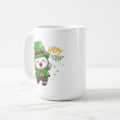 Glücklicher Leprechaun-Kater Kaffeetasse (Vorderseite Links)