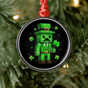 Glücklicher Leprechaun Lustiges St. Patrick's Day Ornament Aus Metall