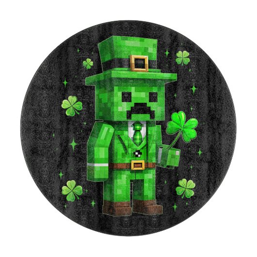 Glücklicher Leprechaun Lustiges St. Patrick's Day Schneidebrett (Vorderseite)
