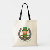 Glücklicher Leprechaun-Meditation Tragetasche (Rückseite)