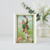Glücklicher Leprechaun Postkarte (Stehend Vorderseite)