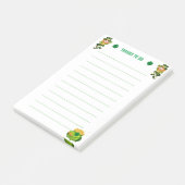 Glücklicher Leprechaun & Shamrocks Lined Dinge zu Post-it Klebezettel (angewinkelt)