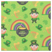 Glücklicher Leprechaun - St. Patrick's Day Muster Stoff (Nahaufnahme)