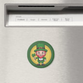 Glücklicher Leprechaun und Klee Magnet (In Situ (Geschirrspüler))