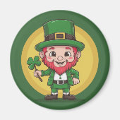 Glücklicher Leprechaun und Klee Magnet (Vorne)