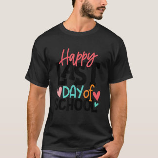 Glücklicher letzter Schultag  Kinder Lehrer Abschl T-Shirt