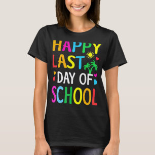 Glücklicher letzter Schultag Kinder Lehrer Schüler T-Shirt