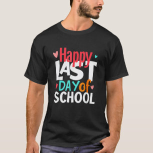 Glücklicher letzter Schultag Kinder Lehrer Schüler T-Shirt