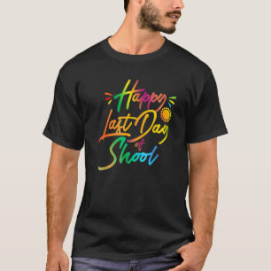 Glücklicher letzter Schultag Lehrer Schüler Sommer T-Shirt