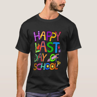 Glücklicher letzter Tag Abschluss Lehrer Stude der T-Shirt