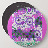 Glücklicher Liebe-Craze Button (Vorne & Hinten)