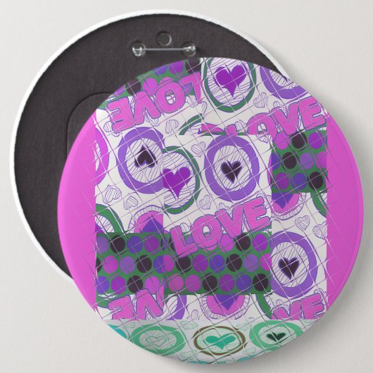 Glücklicher Liebe-Craze Button (Vorne & Hinten)