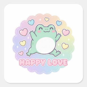 Glücklicher Liebe Frosch Aufkleber Süßer springend