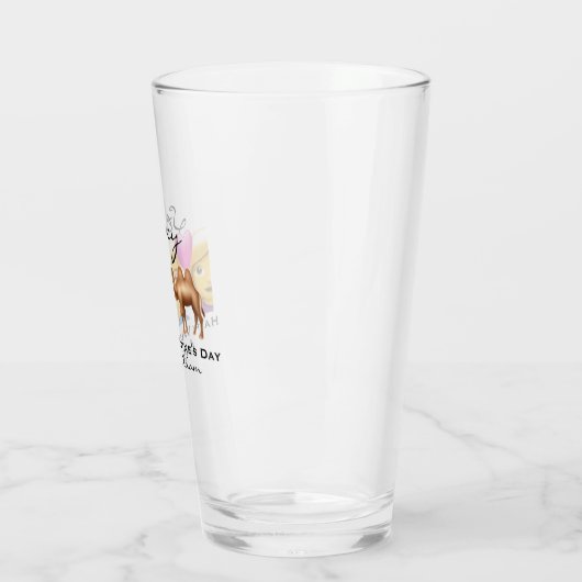 Glücklicher Liebeherz-Paarbuckel des Valentines Glas (Links)
