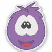 Glücklicher lila Schniefie Aufkleber (Vorderseite)