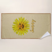 Glücklicher Löwenzahn auf kundenspezifischem Strandtuch (Vorderseite)