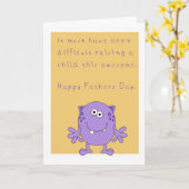 Glücklicher lustiger Vatertag mit Monster Karte (Gelbe Blume)