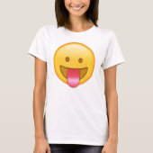 Glücklicher, lustiger Zunge heraus emoji T - Shirt (Vorderseite)