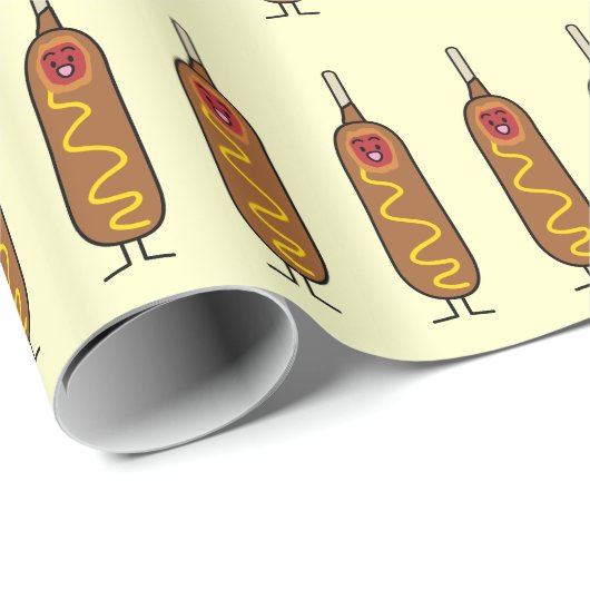 Glücklicher Mais-Hund Geschenkpapier (Rolleneckpunkt)