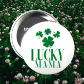 Glücklicher Mama Kleeblatt Button - Fun St. Patric