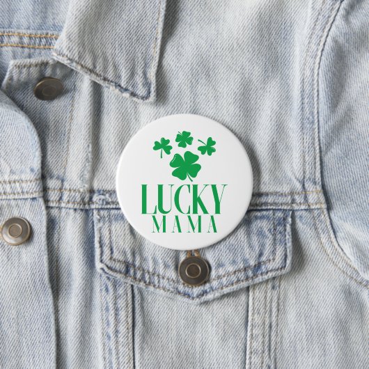 Glücklicher Mama Kleeblatt Button - Fun St. Patric (Beispiel)