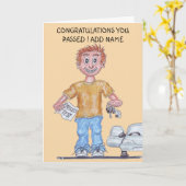 Glücklicher Mann hat gerade die Fahrprüfkarte best Karte (Gelbe Blume)