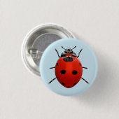 Glücklicher Marienkäfer Button (Vorne & Hinten)