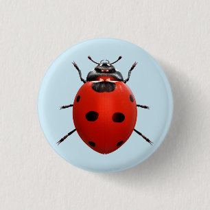 Glücklicher Marienkäfer Button