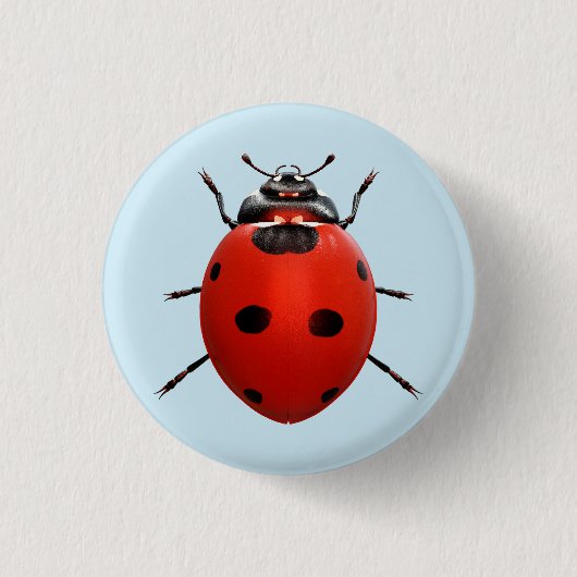 Glücklicher Marienkäfer Button (Vorderseite)