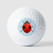 Glücklicher Marienkäfer Golfball (Vorderseite)