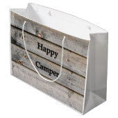 Glücklicher Mensch Große Geschenktüte (Rückseite Schrägansicht)