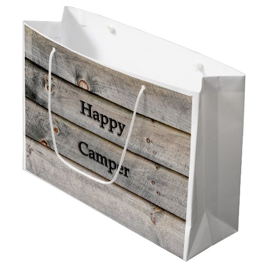 Glücklicher Mensch Große Geschenktüte (Vorderseite Schrägansicht)