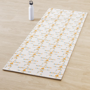 Glücklicher menschlicher Skelett-Keramikfliese Yogamatte