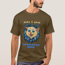 Glücklicher Meow Chanukka T-Shirt