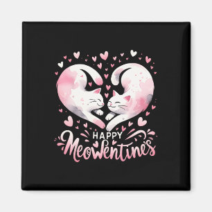 Glücklicher Meowentine Lustiger Valentinstag Katze Magnet