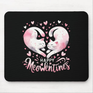 Glücklicher Meowentine lustiger Valentinstag Katze Mousepad
