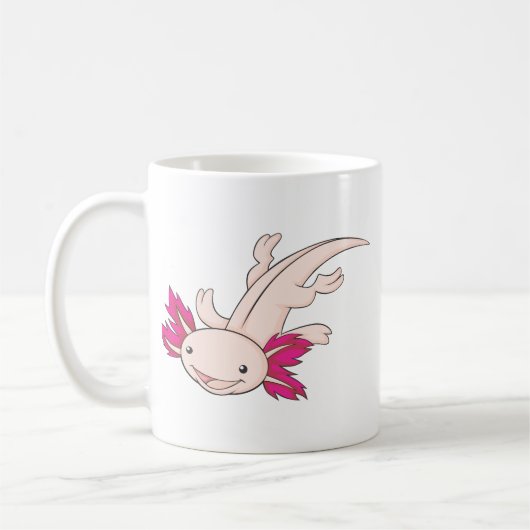 Glücklicher mexikanischer Axolotl Kaffeetasse (Links)