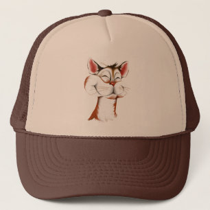 Glücklicher Miezekatze-Gesichts-Hut Truckerkappe