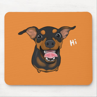 Glücklicher minimaler Buttonminiaturpinscher-Hund Mousepad