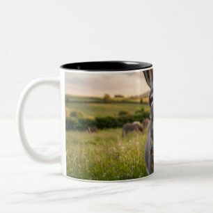 Glücklicher Morgen Esel Zweifarbige Tasse