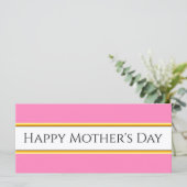 GLÜCKLICHER MUTTER TAG Hübsch rosa Streifen (Stehend Vorderseite)