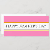 GLÜCKLICHER MUTTER TAG Hübsch rosa Streifen (Vorne/Hinten)