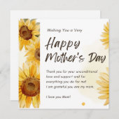 GLÜCKLICHER MUTTER-TAG MIT SONNENBLUMEN GREETING C (Vorne/Hinten)