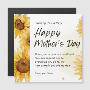 GLÜCKLICHER MUTTER-TAG MIT SONNENBLUMEN MAGNETISCH MAGNETKARTE