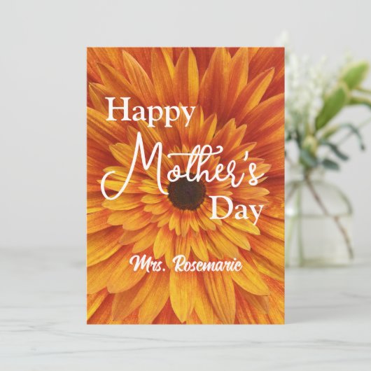 GLÜCKLICHER MUTTER-TAG-SONNENBLÜTER EINLADUNG (Stehend Vorderseite)