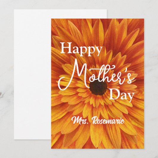 GLÜCKLICHER MUTTER-TAG-SONNENBLÜTER EINLADUNG (Vorne/Hinten)