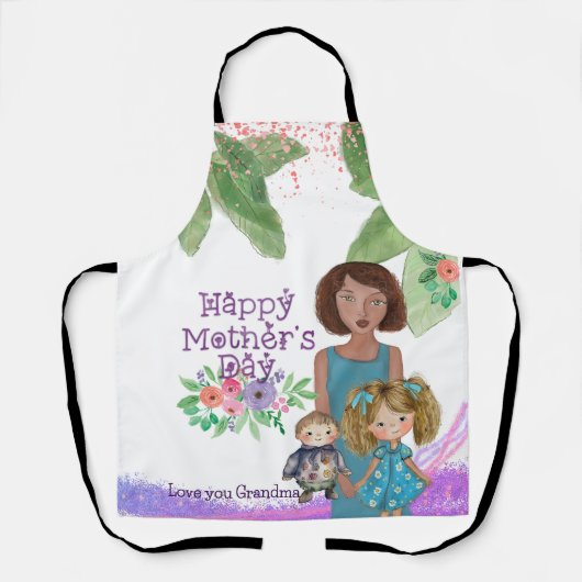 GLÜCKLICHER MUTTER-TAG von Kindern Schürze (Vorderseite)