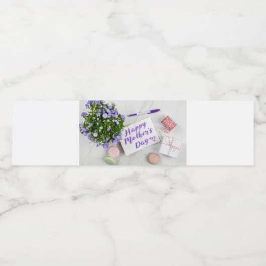 GLÜCKLICHER MUTTER-TAG WASSERFLASCHENETIKETT (Einzelnes Label)