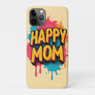 Glücklicher-Mutter-Text mit hellen Farbspritzern Case-Mate iPhone Hülle